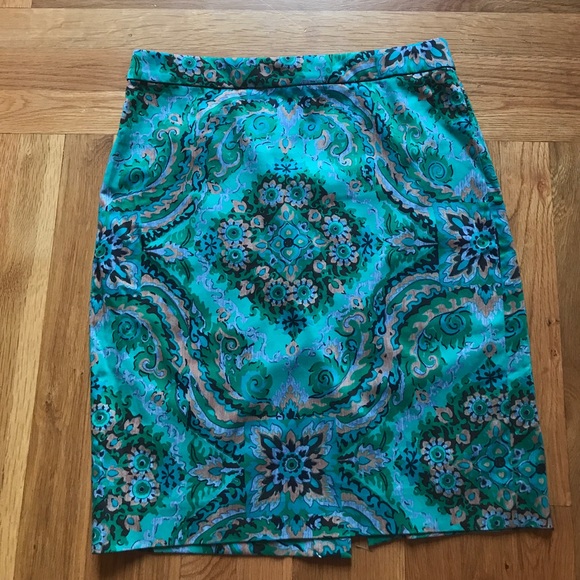 J Crew Dresses & Skirts - J Crew The Pencil Skirt blue green women’s 6